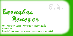 barnabas menczer business card