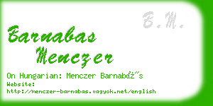 barnabas menczer business card